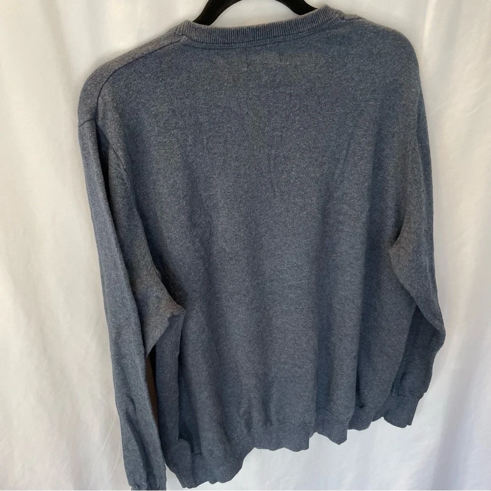 L.L. Bean Sweater XL Pullover Knit Cotton Cashmere Long Sleeve V Neck‎ Layering
